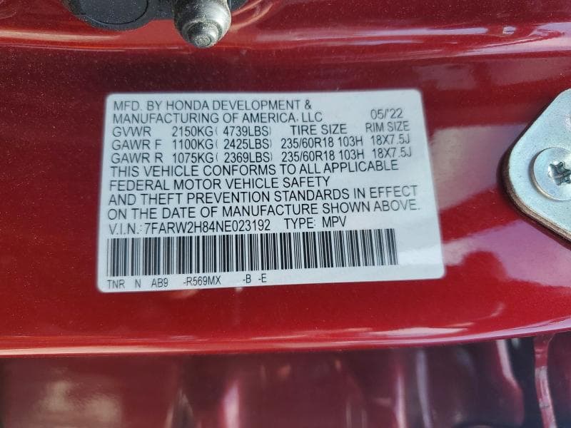 2022 HONDA CR-V 13