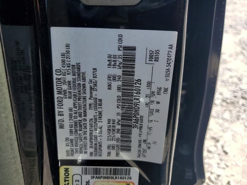 2020 FORD FUSION SE SE 12