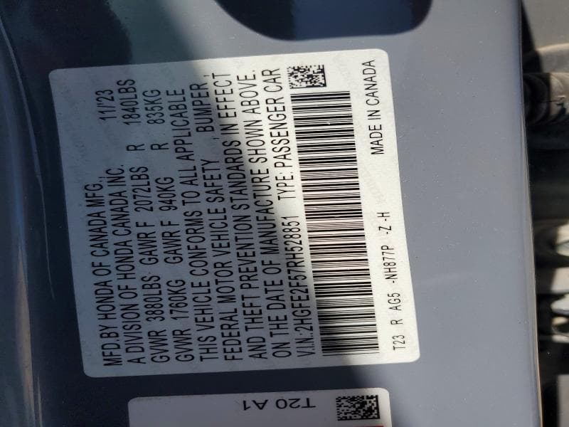2024 HONDA CIVIC SPORT SPORT 12