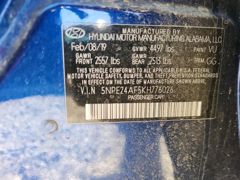 2019 HYUNDAI SONATA SE SE 13