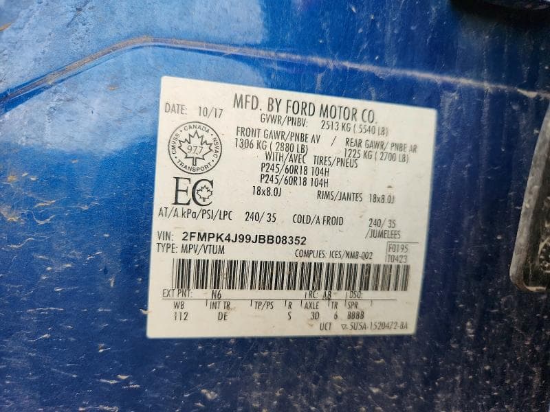 2018 FORD EDGE SEL 12