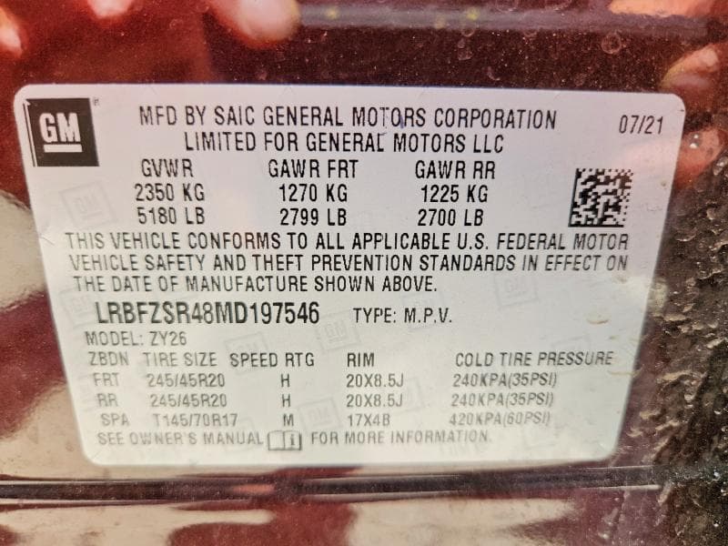2021 BUICK ENVISION AVENIR 13