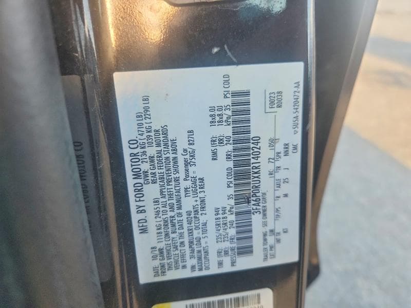 2019 FORD FUSION TITANIUM 13
