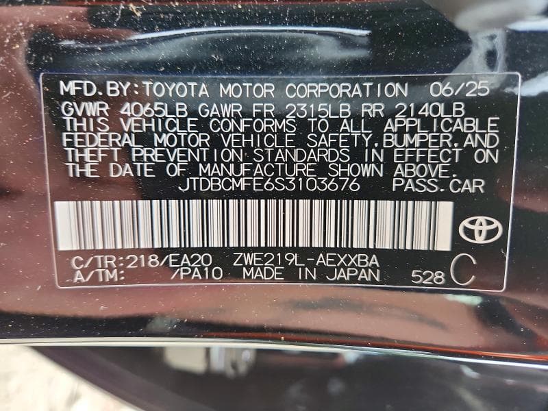 2025 TOYOTA COROLLA HYBRID XLE XLE 12