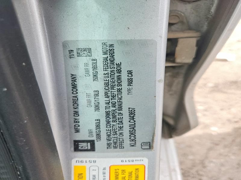 2020 CHEVROLET SPARK 1LT 12