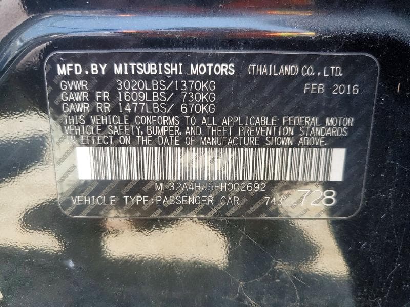 2017 MITSUBISHI MIRAGE SE SE 14