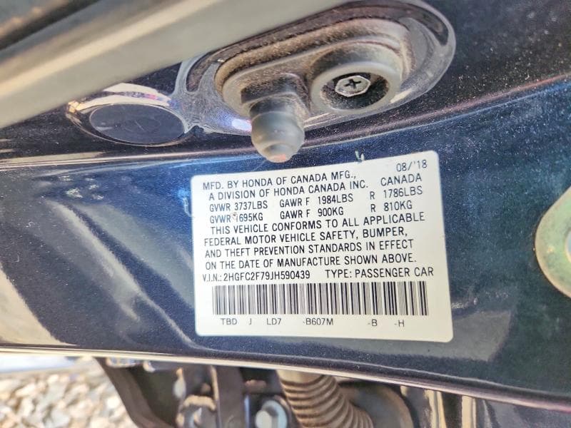 2018 HONDA CIVIC EX 12
