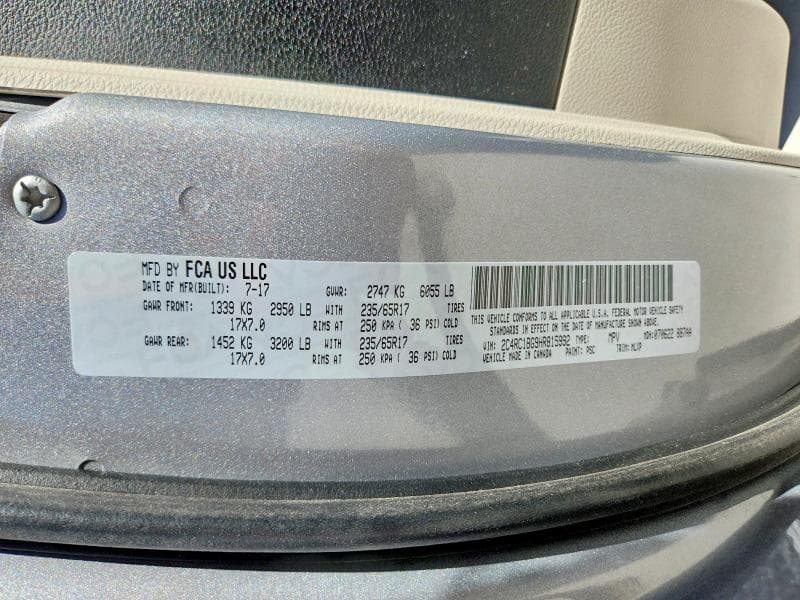 2017 CHRYSLER PACIFICA TOURING L 13