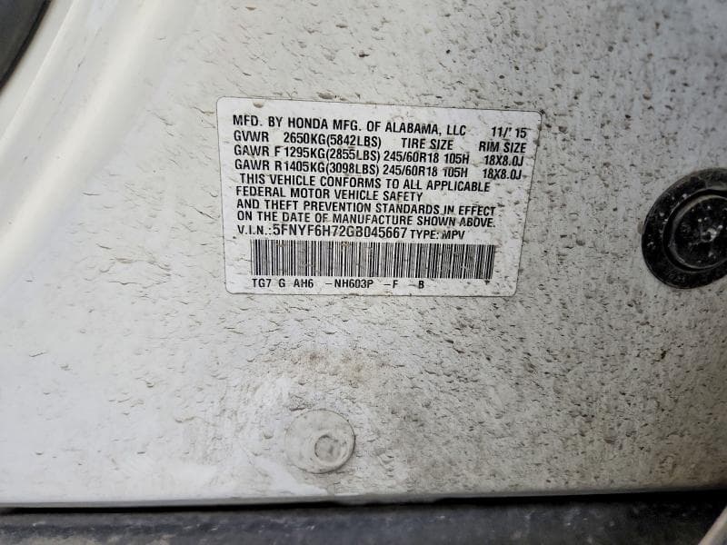 2016 HONDA PILOT EXLN 13
