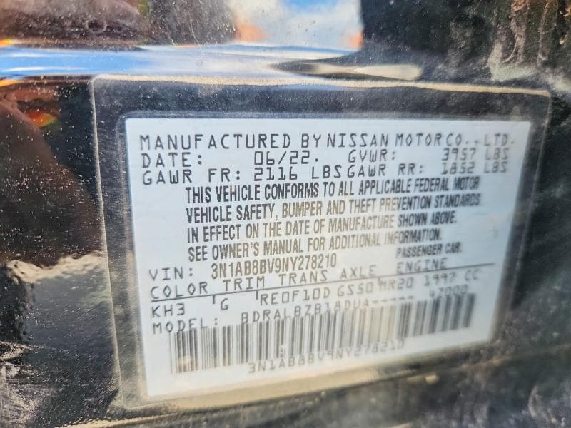 2022 NISSAN SENTRA S 12