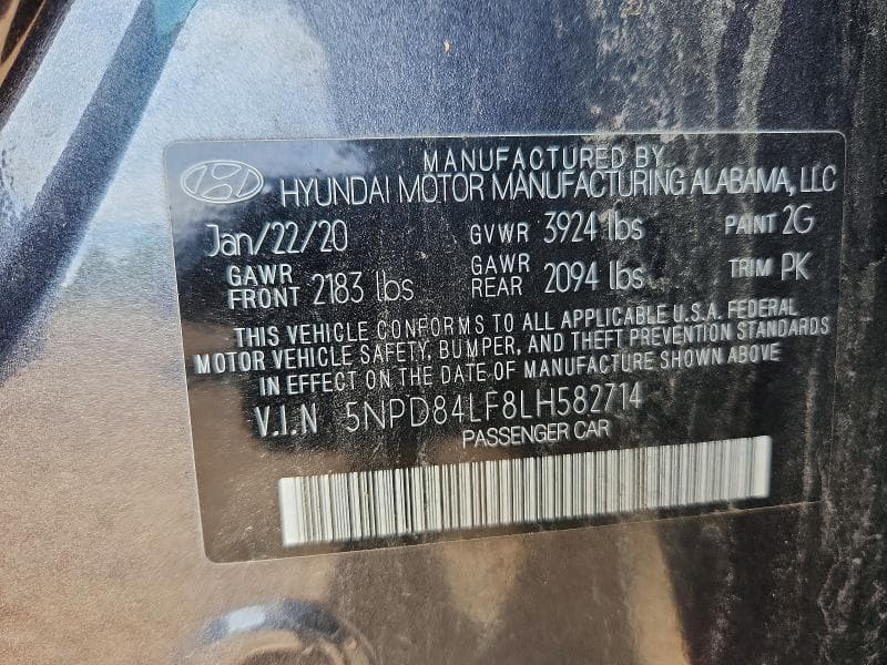 2020 HYUNDAI ELANTRA SEL SEL 12