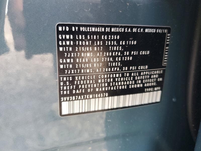 2019 VOLKSWAGEN TIGUAN SE 13