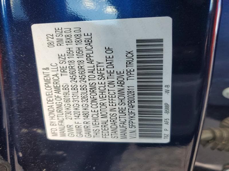 2023 HONDA RIDGELINE RTL-E 14