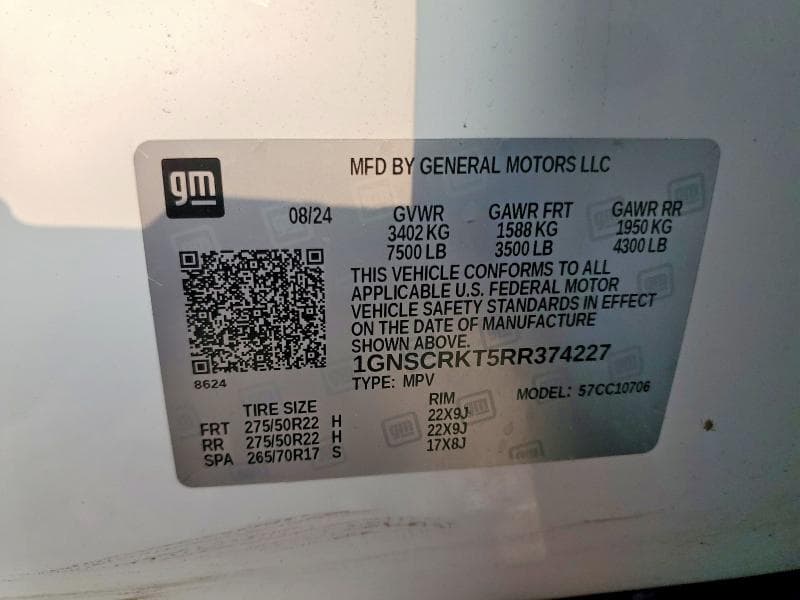 2024 CHEVROLET TAHOE C1500 RST C1500 RST 13