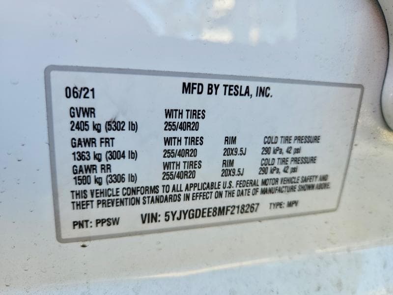 2021 TESLA MODEL Y 14