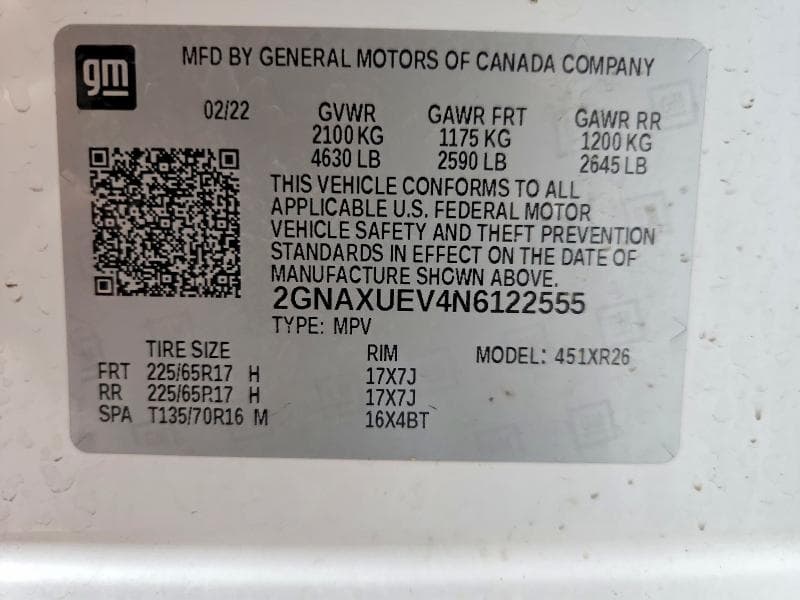 2022 CHEVROLET EQUINOX LT 12