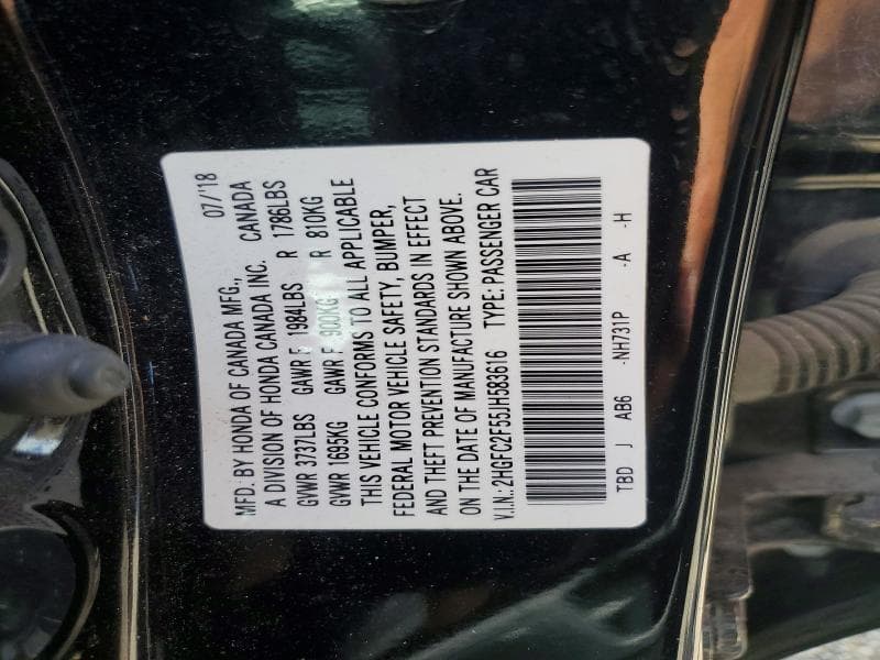 2018 HONDA CIVIC LX 12