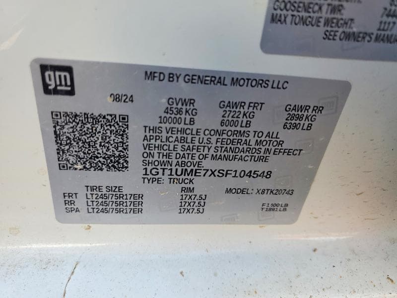 2025 GMC SIERRA K2500 SLE K2500 SLE 12