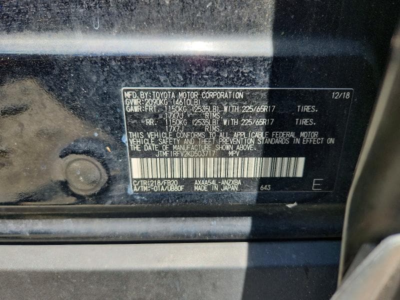 2019 TOYOTA RAV4 LE 13