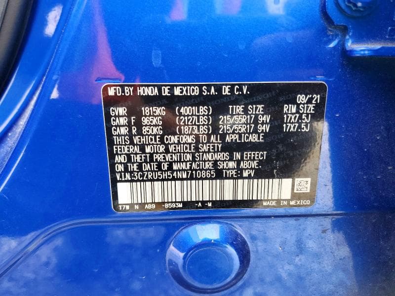 2022 HONDA HR-V EX EX 13