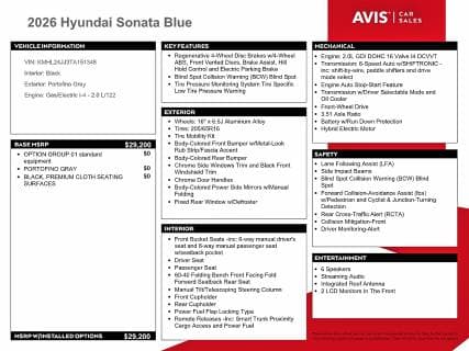 2026 HYUNDAI SONATA HYBRID BLUE 12