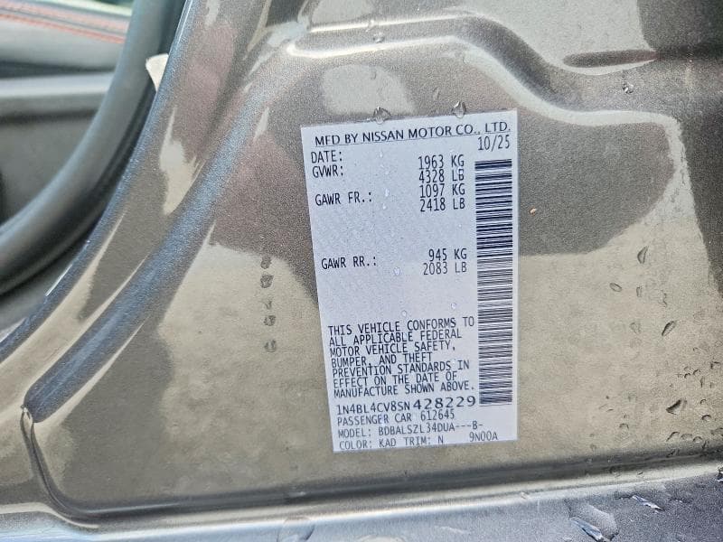 2025 NISSAN ALTIMA SR 13