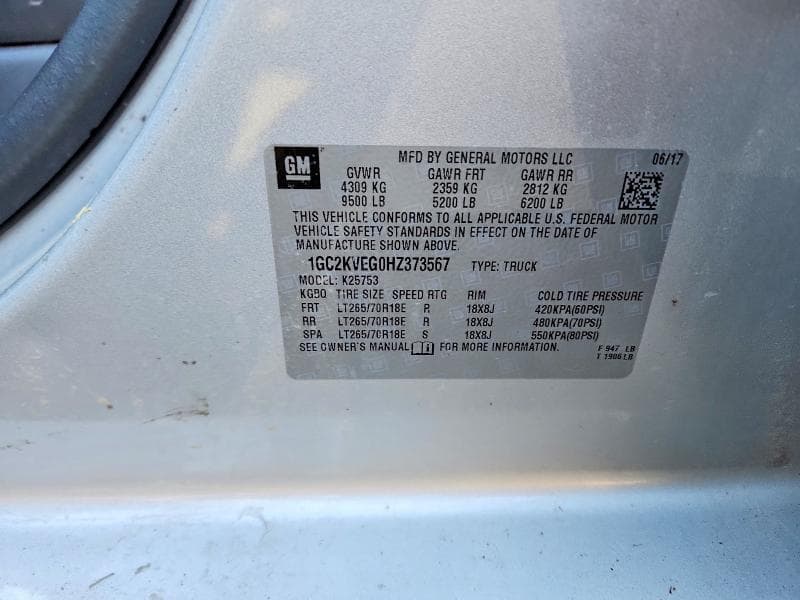 2017 CHEVROLET SILVERADO K2500 HEAVY DUTY LT 12