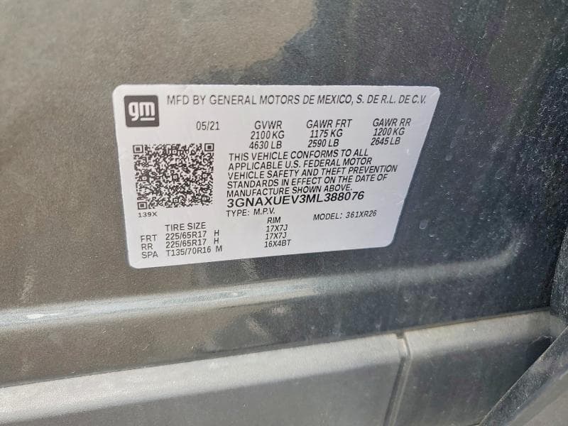 2021 CHEVROLET EQUINOX LT 13