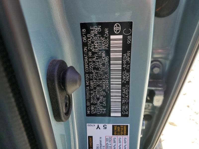 2018 TOYOTA PRIUS TWO 13