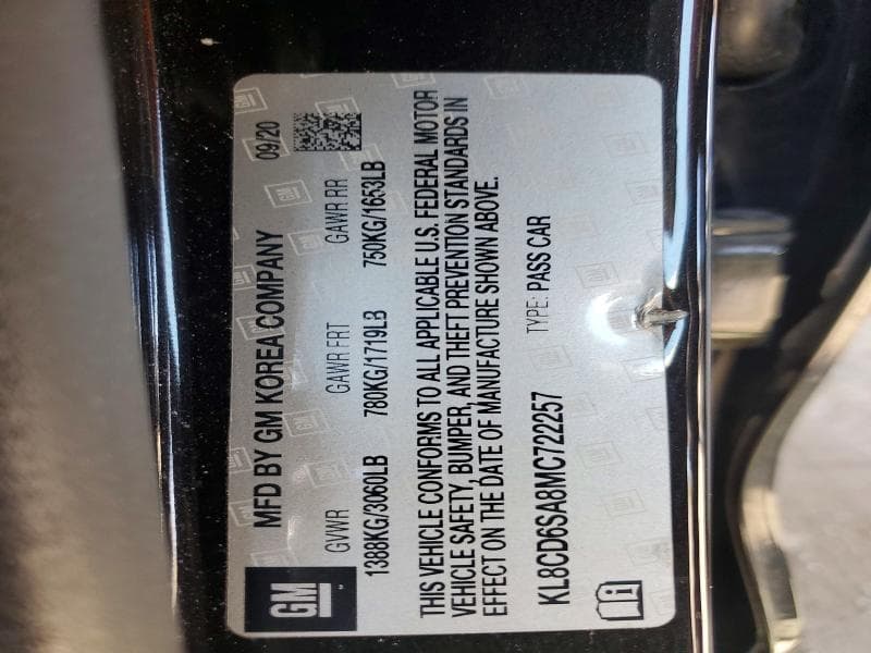2021 CHEVROLET SPARK 1LT 12