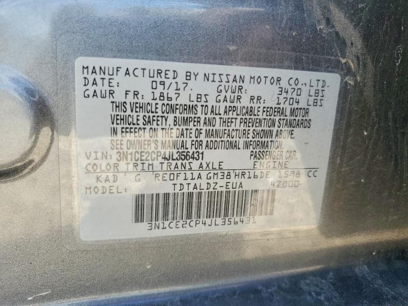 2018 NISSAN VERSA NOTE SV 12