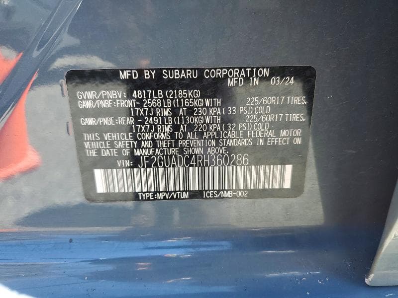 2024 SUBARU CROSSTREK PREMIUM PREMIUM 15