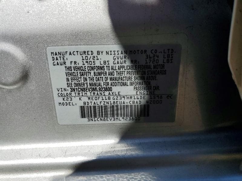 2021 NISSAN VERSA SV SV 12