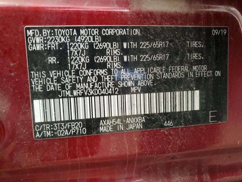 2019 TOYOTA RAV4 LE 13