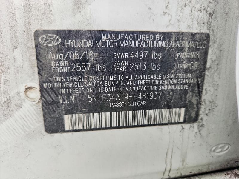 2017 HYUNDAI SONATA LIMITED LIMITED 13