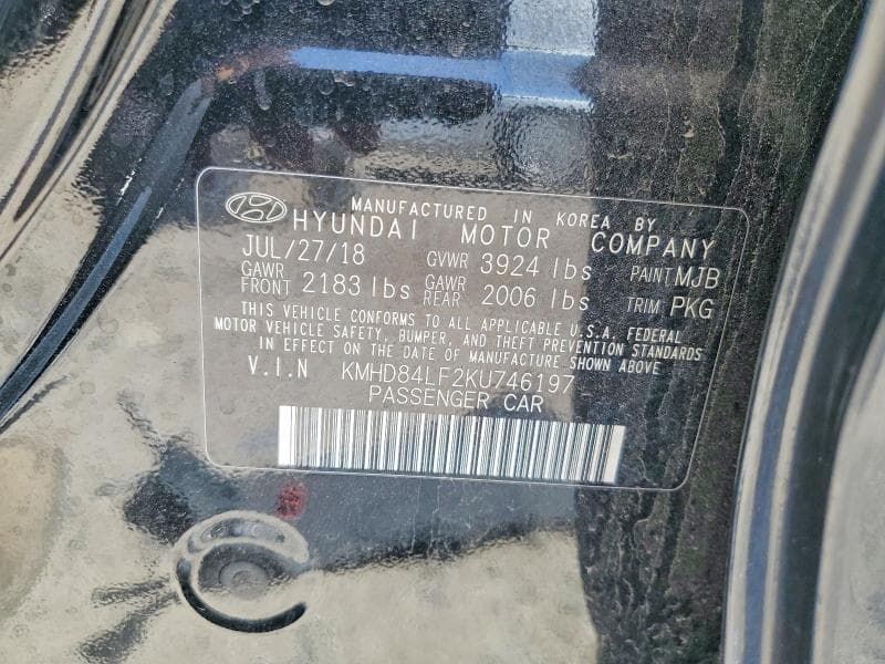 2019 HYUNDAI ELANTRA SEL SEL 12