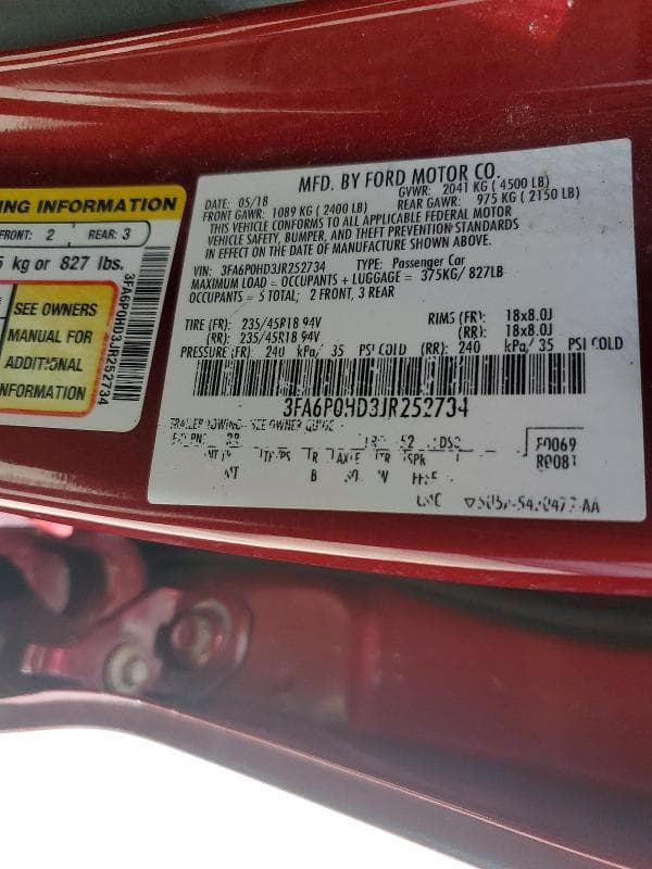 2018 FORD FUSION SE 12