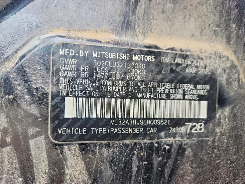 2020 MITSUBISHI MIRAGE ES ES 13