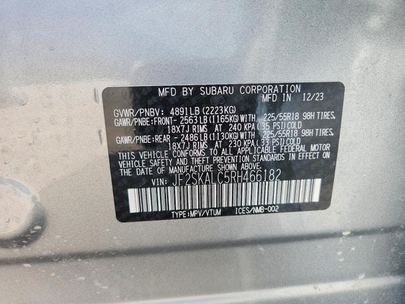 2024 SUBARU FORESTER LIMITED 14