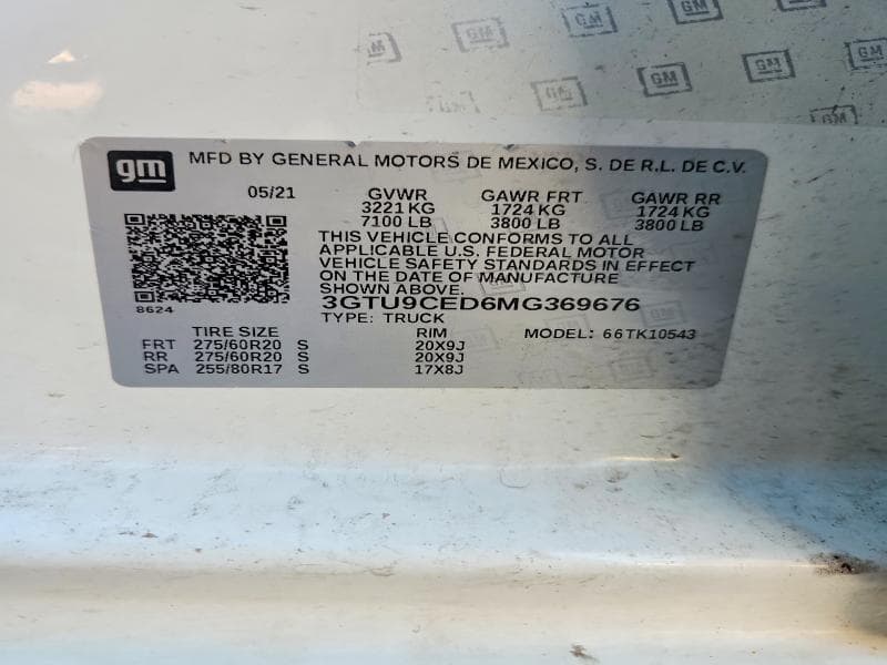 2021 GMC SIERRA K1500 ELEVATION 12