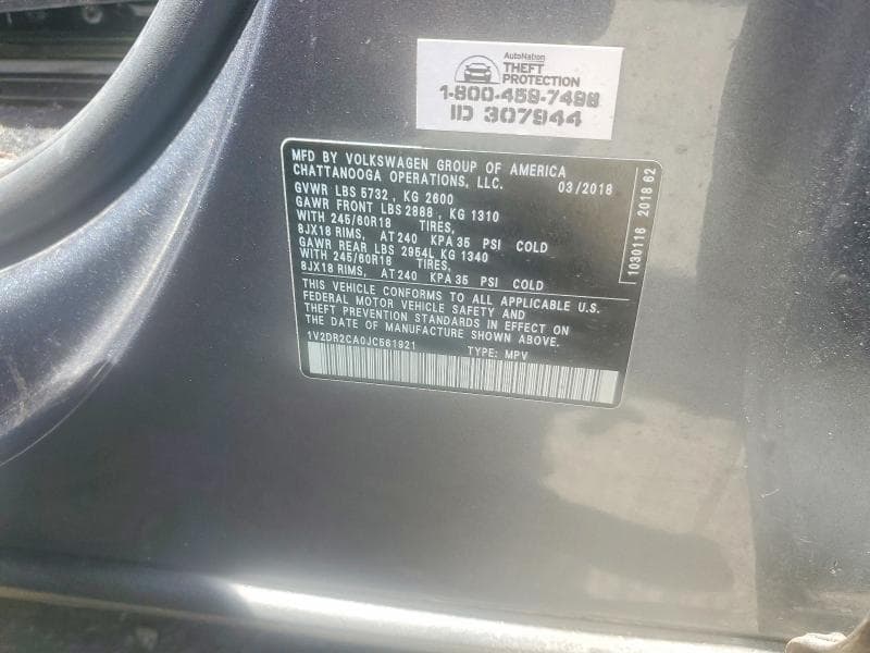 2018 VOLKSWAGEN ATLAS SE 12