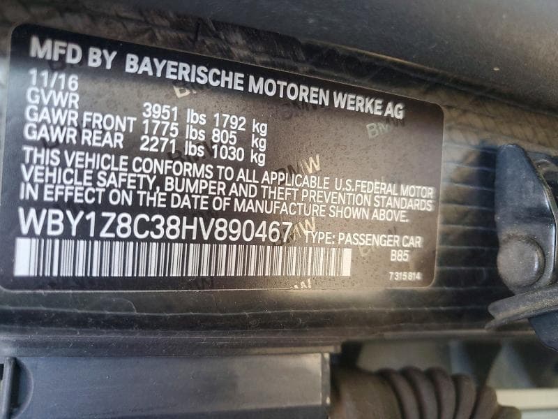 2017 BMW I3 REX 12