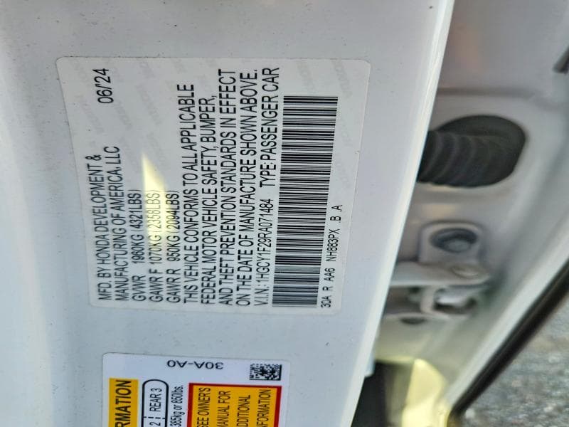 2024 HONDA ACCORD LX 12