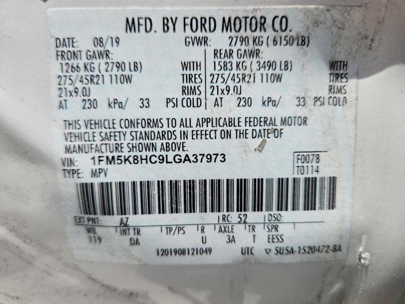 2020 FORD EXPLORER PLATINUM PLATINUM 14