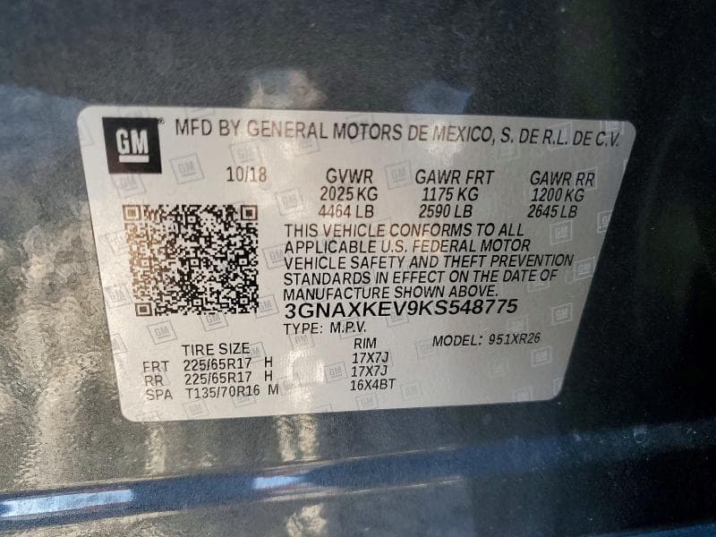 2019 CHEVROLET EQUINOX LT 13