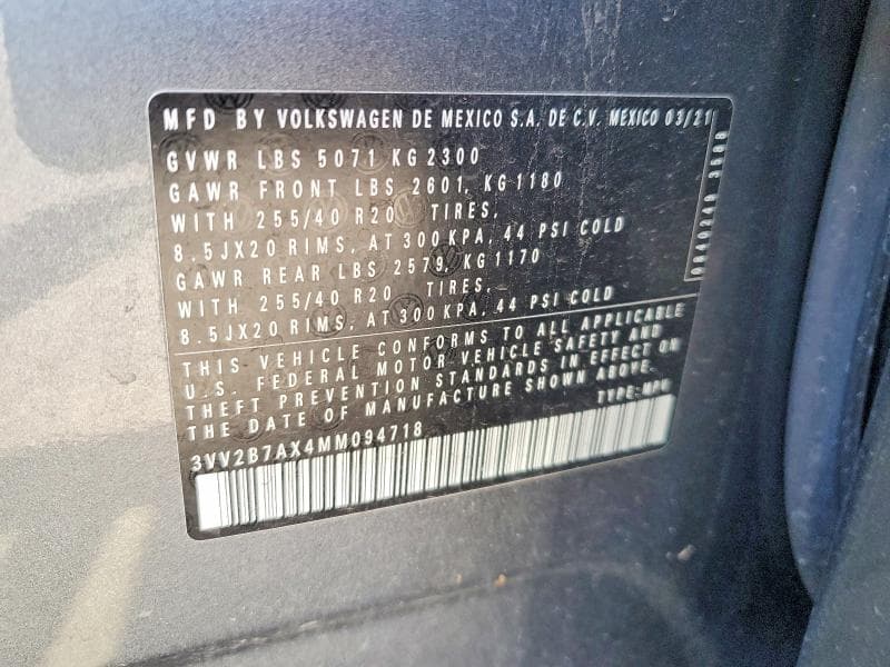 2021 VOLKSWAGEN TIGUAN SE 12