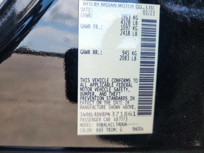 2023 NISSAN ALTIMA SV 12