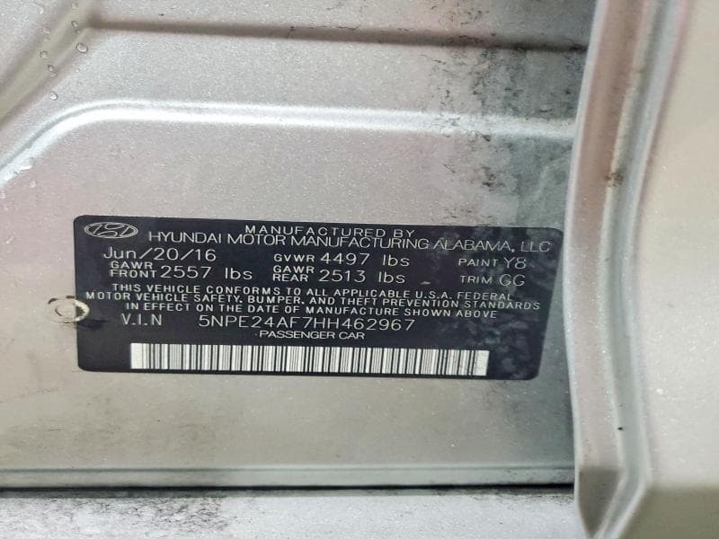 2017 HYUNDAI SONATA SE 12