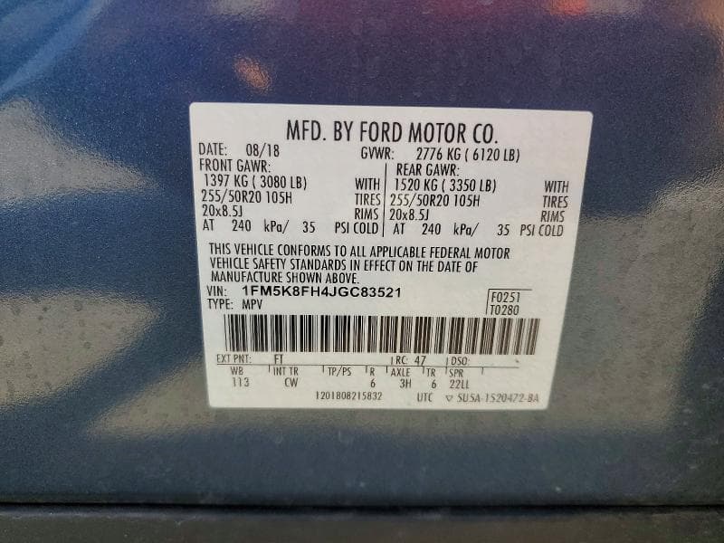 2018 FORD EXPLORER LIMITED 13