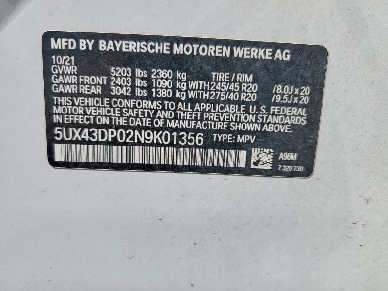 2022 BMW X3 SDRIVE30I 13